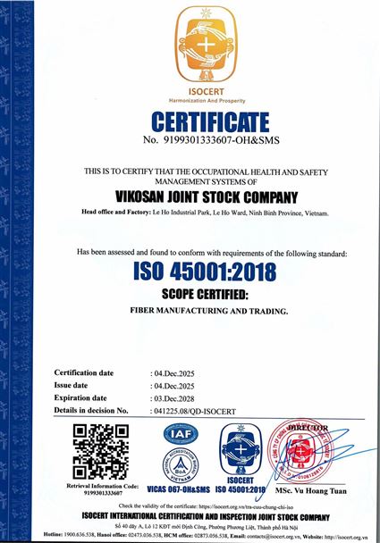 ISO45001:2018  CERTIFICATE 